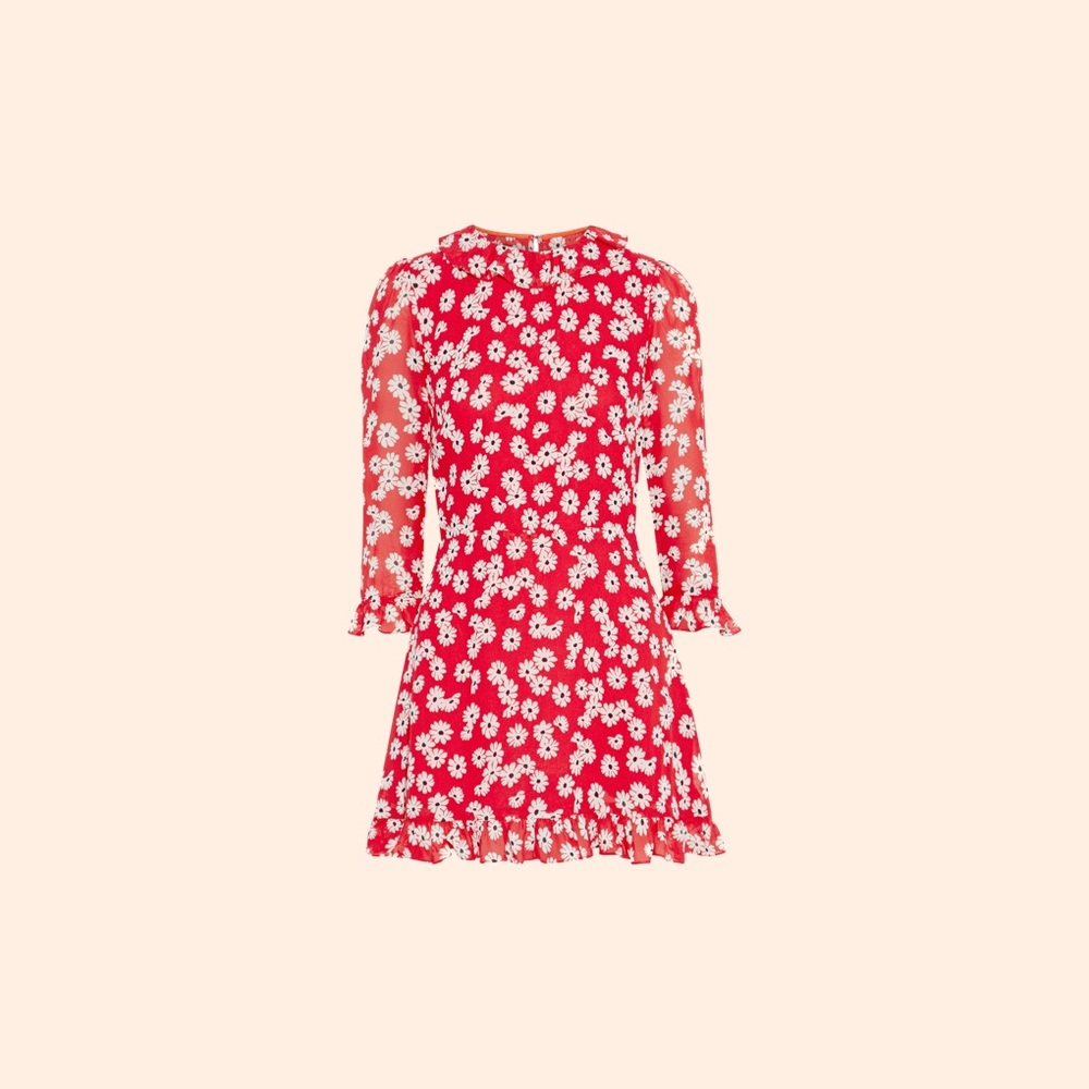 Reformation - Stevie Dress (Oopsie Daisy) Red Floral Mini Dress